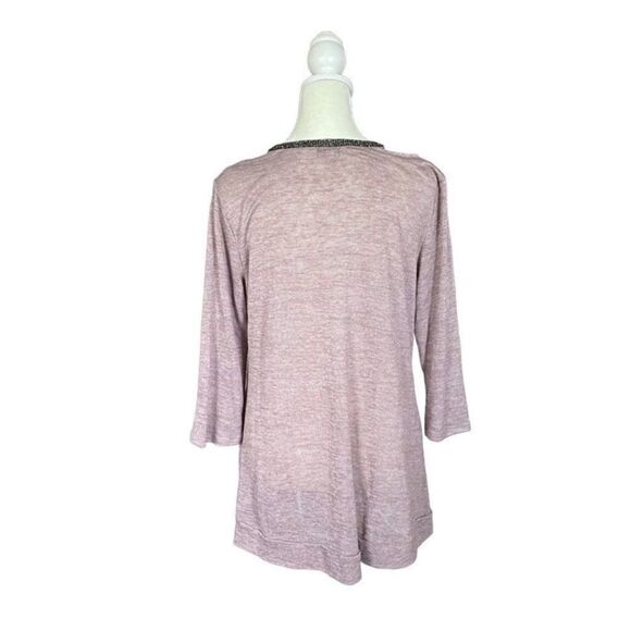 Juicy Couture Black Rhinestone V-Neck Purple Cold Shoulder Cutout Top Sz Medium - Picture 4 of 11